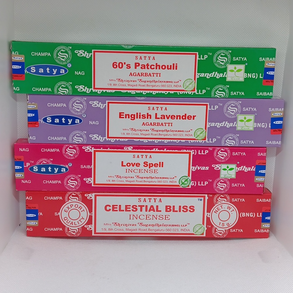 60's patchouli,  English Lavender,  Love Spell, & Celestial Bliss incense sticks